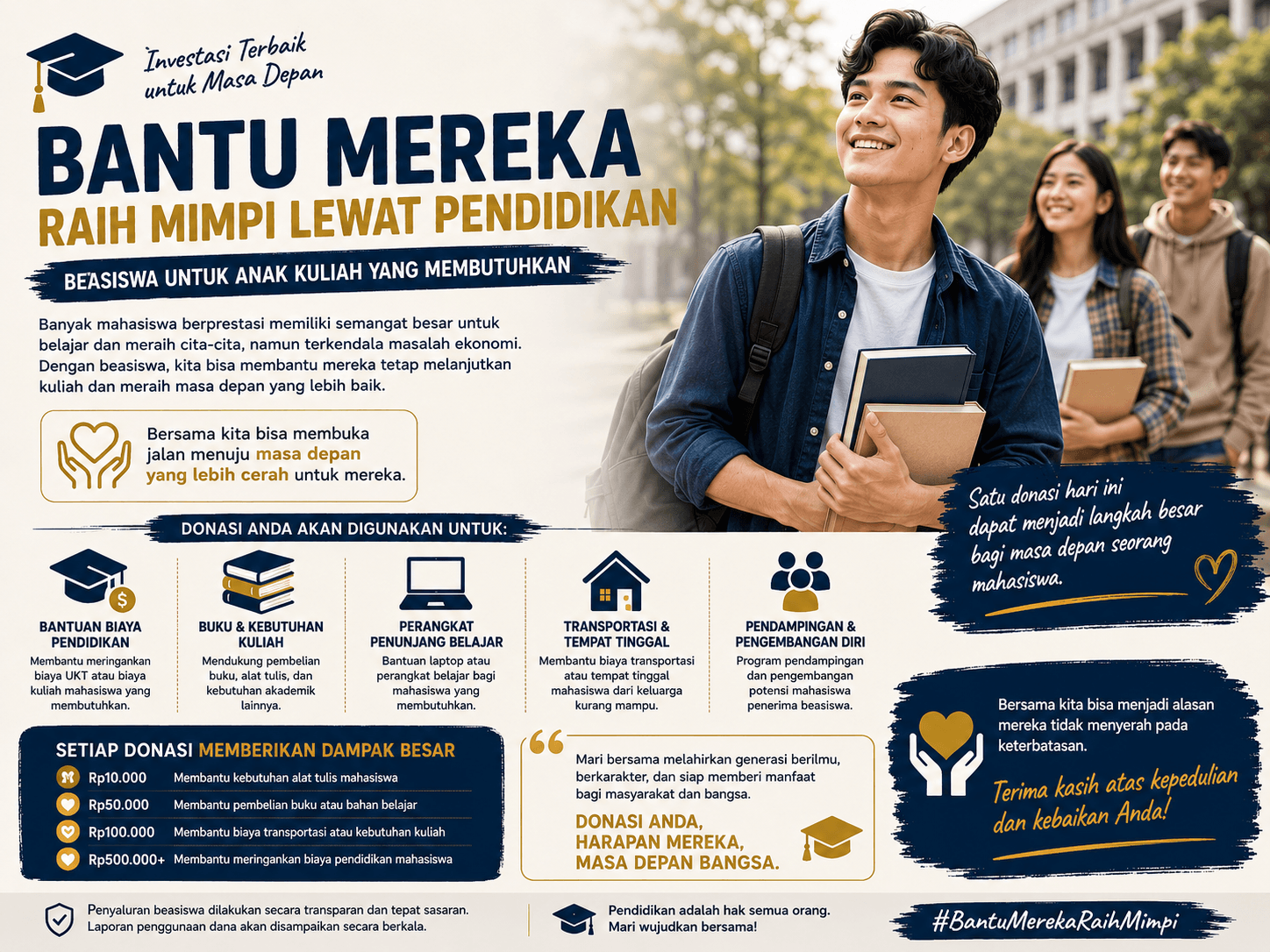 Bantu Wujudkan Mimpi Mahasiswa Meraih Pendidikan Tinggi