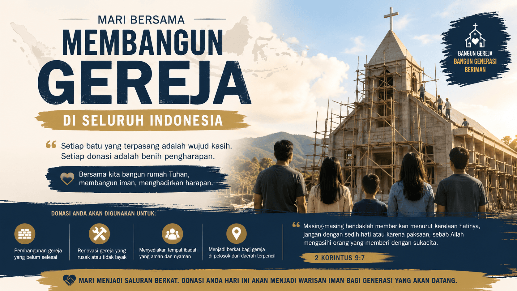 Mari Ambil Bagian dalam Pembangunan Gereja di Seluruh Indonesia
