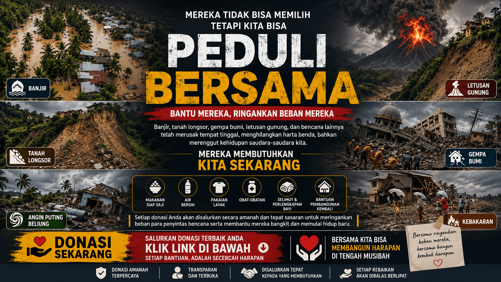Peduli Bersama: Ulurkan Tangan untuk Korban Bencana Alam di Indonesia